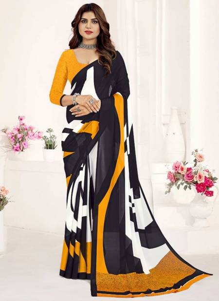 Yellow Colour Avantika Ruchi New Latest Designer Fancy Daily Wear Georgette Saree Collection 16702 F